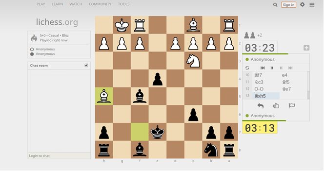 ▷ Li chess online: One of the top 3 strong websites of chess.