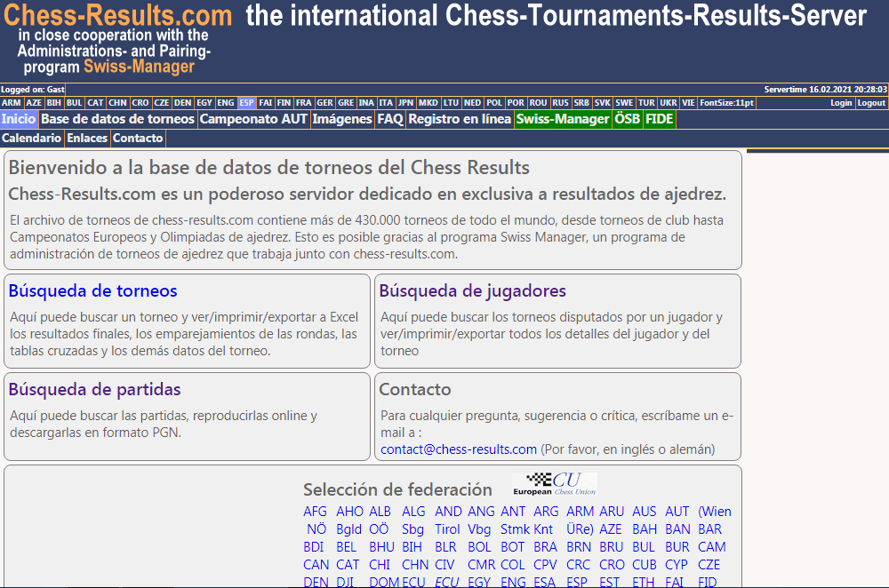 Chess-Results Server  - Homepage