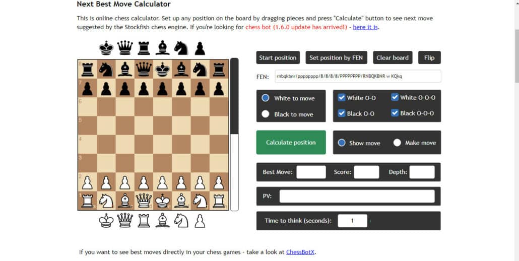 ChessBotX — Next Best Chess Move Calculator