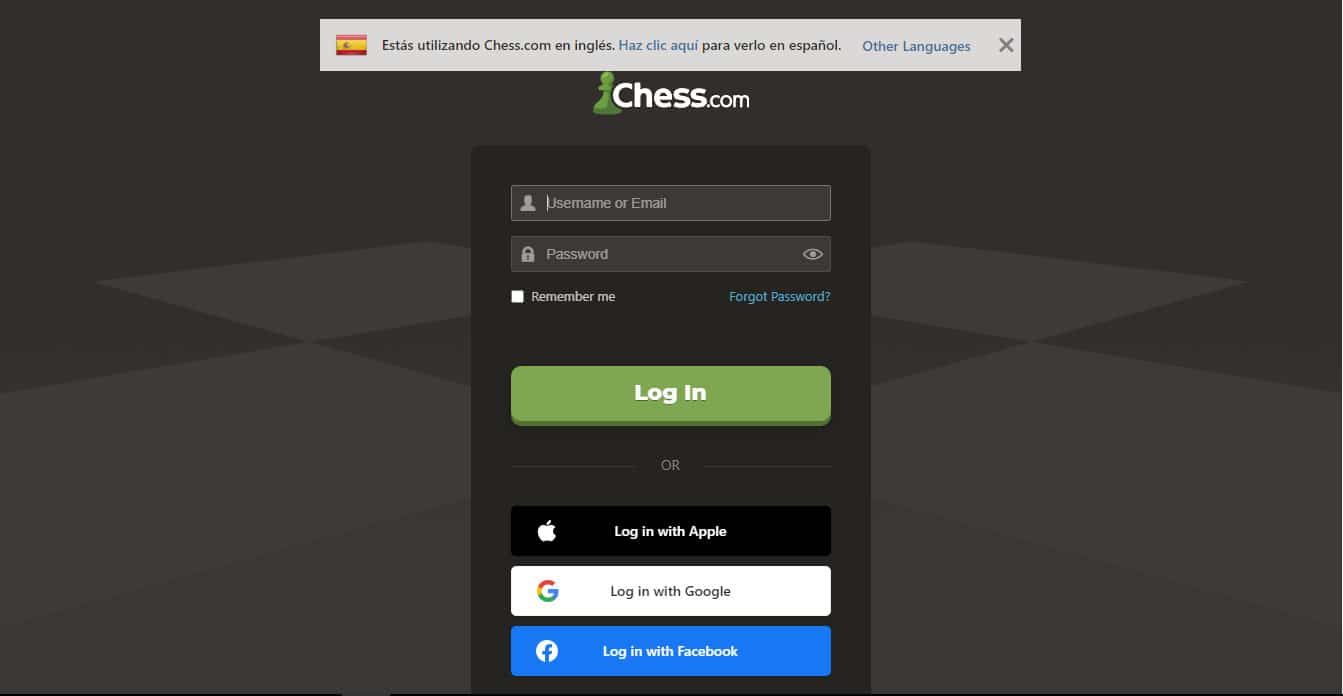 Chess com login