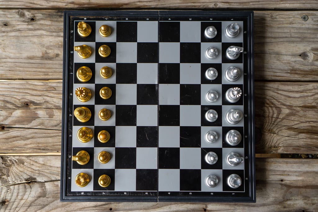 Standard chess board layout in the developed software.