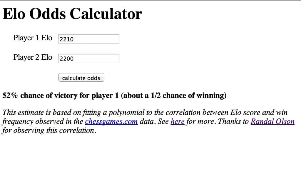 Elo Calculator - Dark Square Games