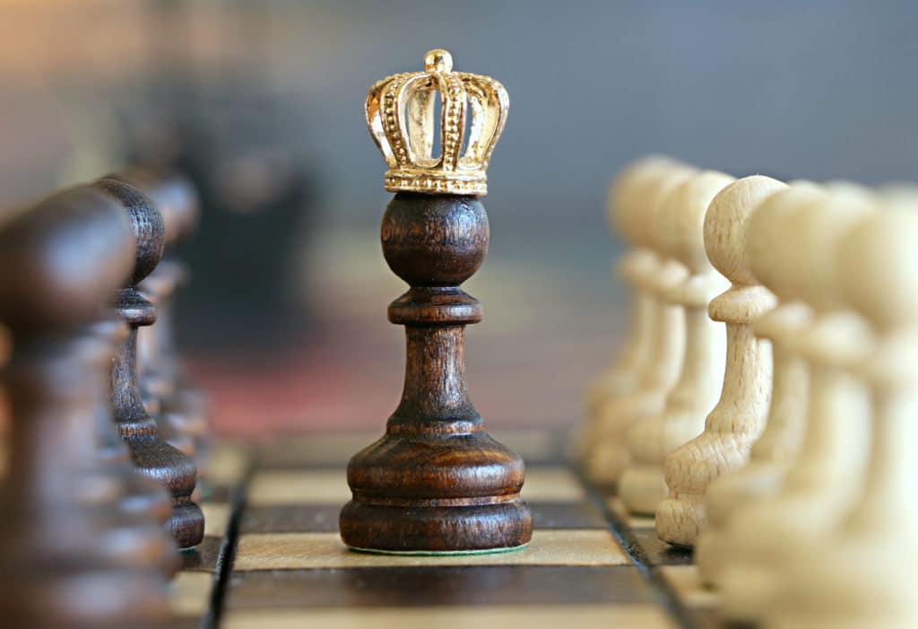 Wooden King on Chess Board Game Fantasy Pieces Photo Wallpaper