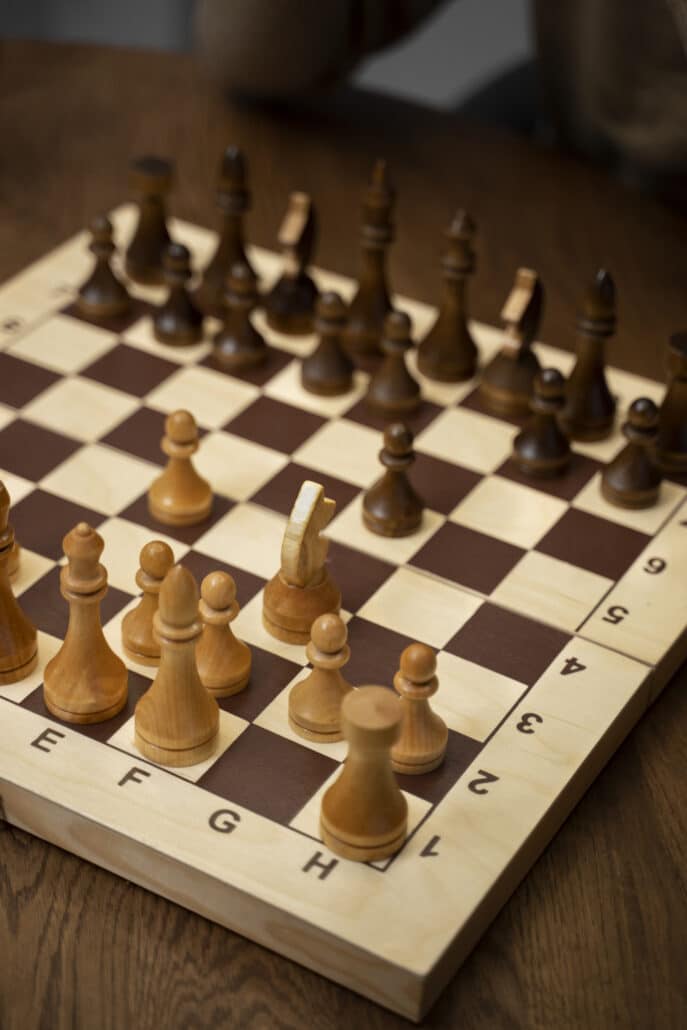 high angle chess game table