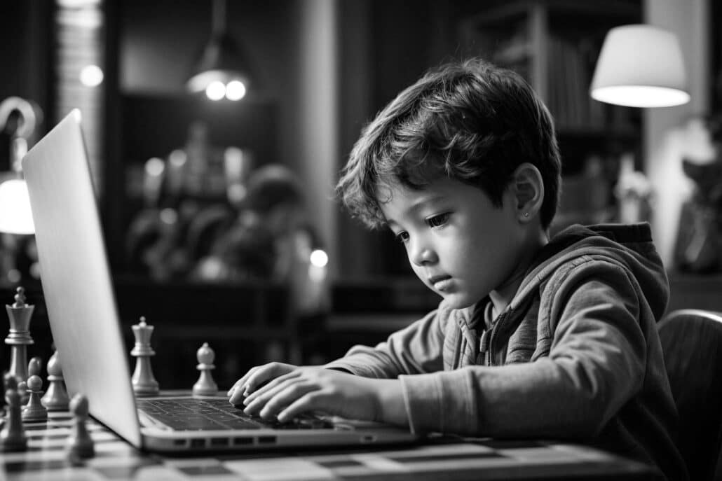 Child learning chess sdds